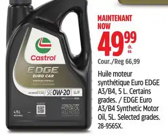 Canadian Tire Castrol EDGE Euro A3/B4 Synthetic Motor Oil, 5L offer
