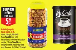 Canadian Tire Planters Nuts Taxable or Instant Coffee offer