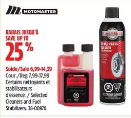 Canadian Tire MotoMaster Selected Cleaners and Fuel Stabilizers offer