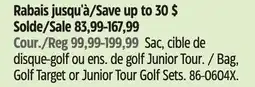 Canadian Tire Bag, Golf Target or Junior Tour Golf Sets offer