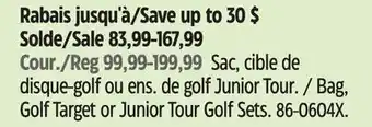 Canadian Tire Bag, Golf Target or Junior Tour Golf Sets offer