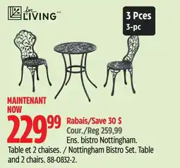 Canadian Tire for LIVING Nottingham Bistro Set offer