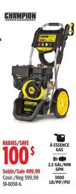 Canadian Tire Champion Power Equipment 3000-psi-2-5-gpm-196cc Engine Cold Water Wheeled Gas Pressure Washer offer