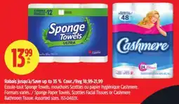 Canadian Tire Sponge Paper Towels, Scotties Facial Tissues or Cashmere Bathroom Tissue offer