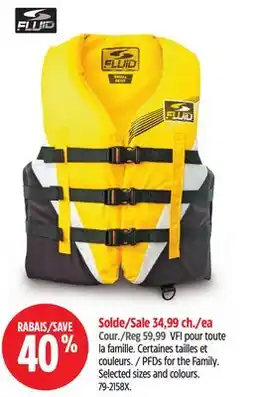 Canadian Tire Fluid PFDs for the Family offer