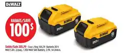 Canadian Tire Dewalt 20V MAX 5Ah Battery offer