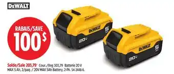 Canadian Tire Dewalt 20V MAX 5Ah Battery offer