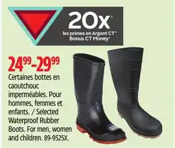 Canadian Tire Selected Waterproof Rubber Boots offer