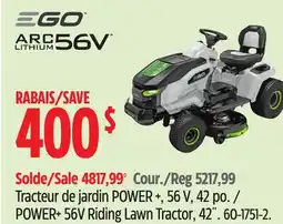 Canadian Tire POWER+ 56V Riding Lawn Tractor offer