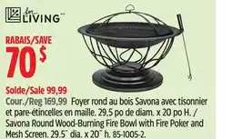 Canadian Tire For Living Savona Round Wood-Burning Fire Bowl with Fire Poker and Mesh Screen offer