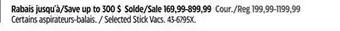 Canadian Tire Shark Selected Stick Vacs offer