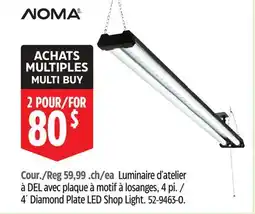 Canadian Tire Noma 4´ Diamond Plate LED Shop Light offer