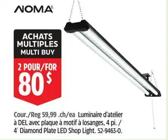 Canadian Tire Noma 4´ Diamond Plate LED Shop Light offer