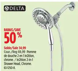 Canadian Tire Delta In2ition 2-in-1 Shower Head, Chrome offer