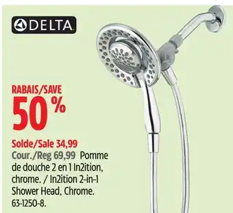Canadian Tire Delta In2ition 2-in-1 Shower Head, Chrome offer