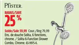 Canadian Tire Pfister Solita 6-Function Shower Combo, Chrome offer