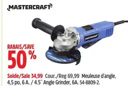 Canadian Tire Mastercraft 4.5˝ Angle Grinder, 6A offer