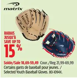 Canadian Tire Selected Youth Baseball Glove offer