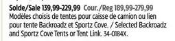 Canadian Tire Selected Backroadz and Sportz Cove Tents or Tent Link offer