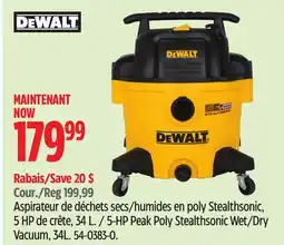 Canadian Tire Dewalt 5-HP Peak Poly Stealthsonic Wet/Dry Vacuum offer