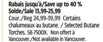 Canadian Tire Selected Butane Torches offer