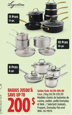 Canadian Tire Selected Cooksets, Frypans, Everyday Pan and Wok offer