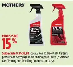 Canadian Tire Mothers Selected Car Cleaning and Detailing Products offer
