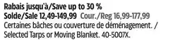 Canadian Tire Selected Tarps or Moving Blanket offer