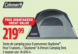 Canadian Tire Coleman Skydome 8-Person Camping Tent. 3-season use offer