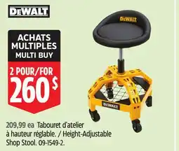 Canadian Tire Dewalt Height-Adjustable Shop Stool offer