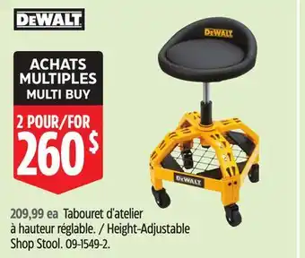 Canadian Tire Dewalt Height-Adjustable Shop Stool offer
