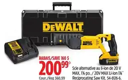 Canadian Tire Dewalt 20V MAX Li-Ion 11⁄8˝ Reciprocating Saw Kit offer
