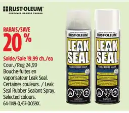 Canadian Tire RUST-OLEUM Leak Seal Rubber Sealant Spray offer
