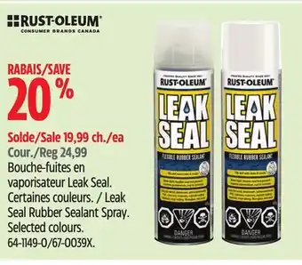 Canadian Tire RUST-OLEUM Leak Seal Rubber Sealant Spray offer
