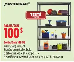 Canadian Tire Mastercraft 5-Shelf Metal & Wood Rack offer