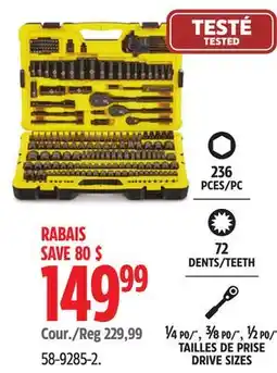 Canadian Tire Stanley Black Chrome Socket Sets offer