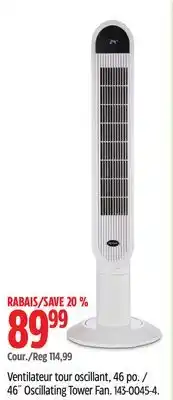 Canadian Tire 46˝ Oscillating Tower Fan offer