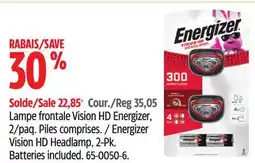 Canadian Tire Energizer Vision HD Headlamp, 2-Pk offer