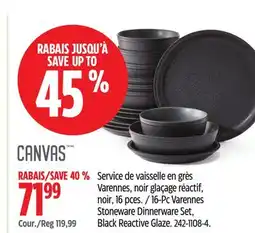 Canadian Tire Canvas 6-Pc Varennes Stoneware Dinnerware Set, Black Reactive Glaze offer