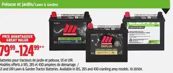 Canadian Tire Motomaster U1 and U1R Lawn & Garden Tractor Batteries offer