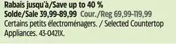 Canadian Tire Selected Countertop Appliances offer