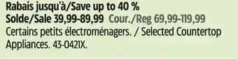 Canadian Tire Selected Countertop Appliances offer