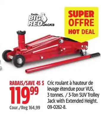 Canadian Tire 3-Ton SUV Trolley Jack with Extended Height offer