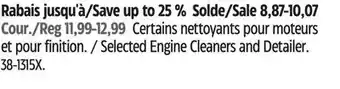 Canadian Tire Selected Engine Cleaners and Detailer offer