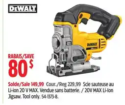 Canadian Tire Dewalt 20V MAX Li-Ion Jigsaw offer
