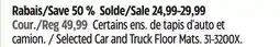 Canadian Tire Selected Car and Truck Floor Mats offer
