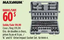 Canadian Tire Maximum 3⁄8˝ and 1⁄2˝-Drive Impact Socket Set offer