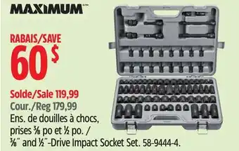 Canadian Tire Maximum 3⁄8˝ and 1⁄2˝-Drive Impact Socket Set offer