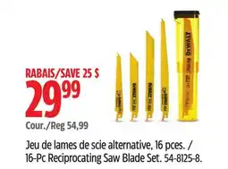 Canadian Tire Dewalt 16-Pc Reciprocating Saw Blade Set offer