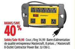 Canadian Tire Mastercraft 8-Outlet Contractor Power Bar offer